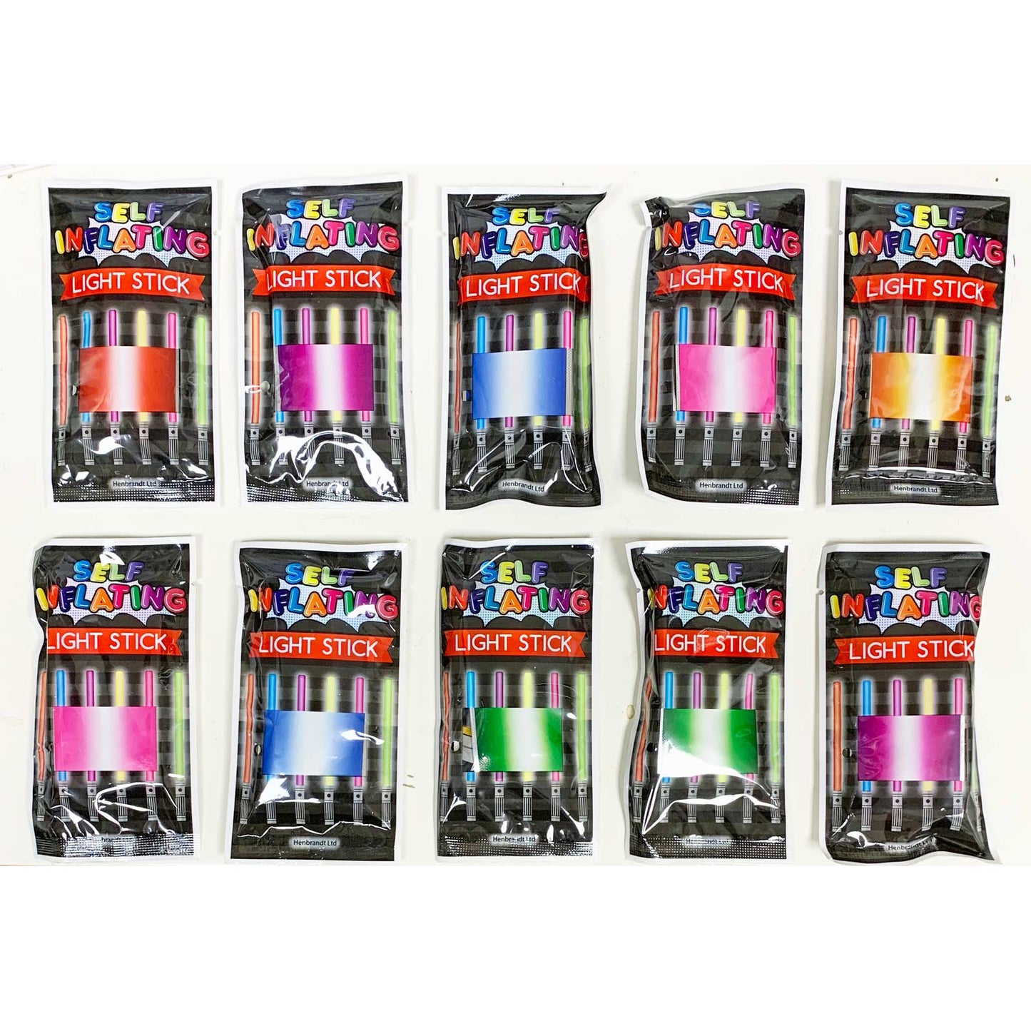 10 x Inflatable Sabers - Multicoloured - Perfect for Parties